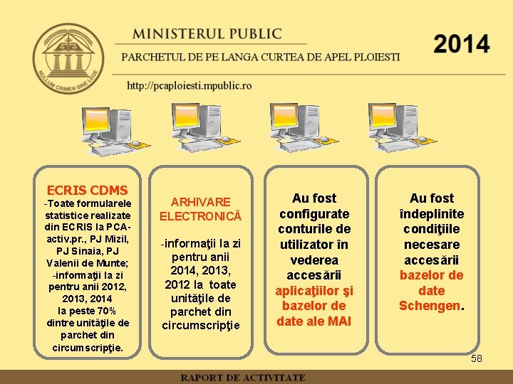 ECRIS CDMS -Toate formularele statistice realizate din ECRIS la PCAactiv. pr. , PJ Mizil,