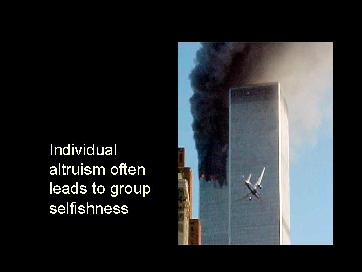 Individual altruism often leads to group selfishness 
