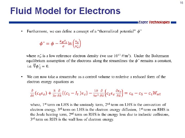 16 Fluid Model for Electrons 