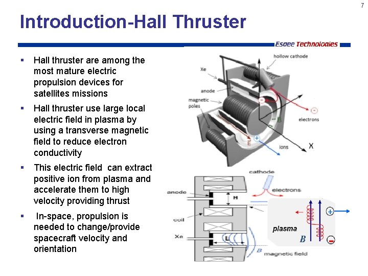 7 Introduction-Hall Thruster § Hall thruster are among the most mature electric propulsion devices