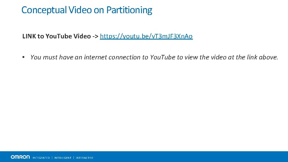 Conceptual Video on Partitioning LINK to You. Tube Video -> https: //youtu. be/v. T