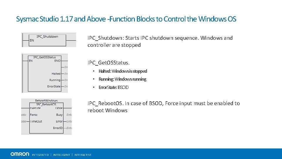 Sysmac Studio 1. 17 and Above -Function Blocks to Control the Windows OS IPC_Shutdown:
