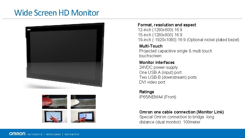 Wide Screen HD Monitor Format, resolution and aspect 12 -inch (1280 x 800) 16: