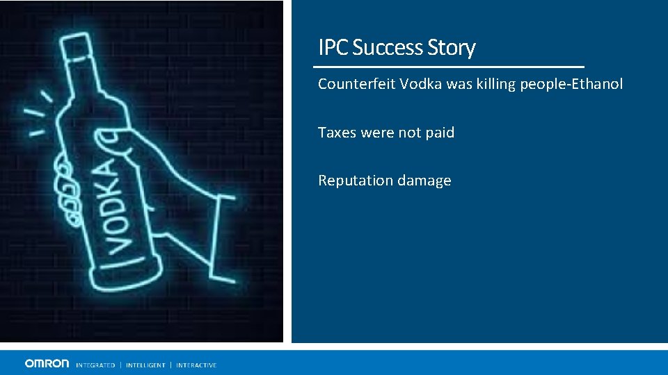 IPC Success Story Counterfeit Vodka was killing people-Ethanol Taxes were not paid Reputation damage