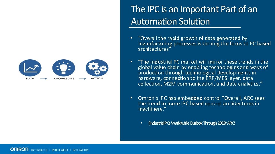 The IPC is an Important Part of an Automation Solution • “Overall the rapid