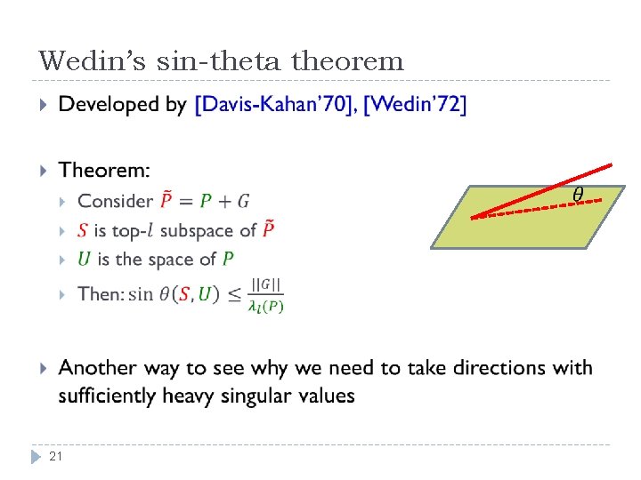 Wedin’s sin-theta theorem 21 