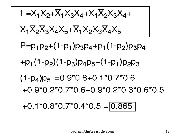 Boolean Algebra Applications 12 