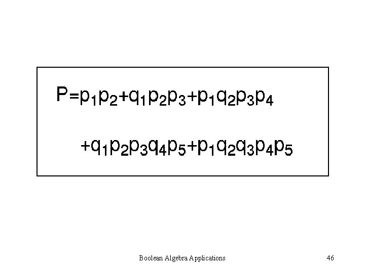 Boolean Algebra Applications 46 