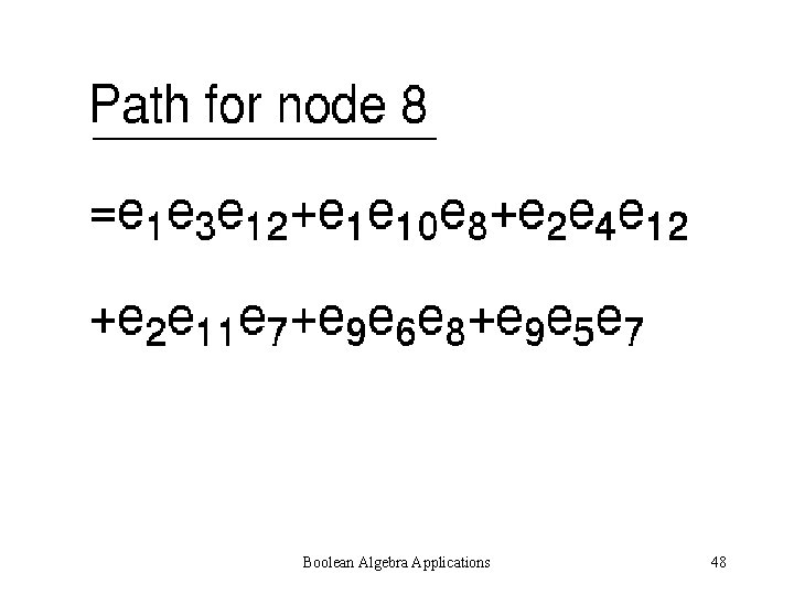 Boolean Algebra Applications 48 Boolean Algebra Applications 48