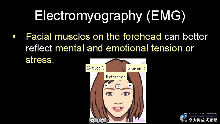 Electromyography (EMG) • Facial muscles on the forehead can better reflect mental and emotional