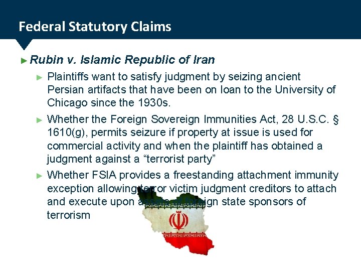 Federal Statutory Claims ► Rubin ► ► ► v. Islamic Republic of Iran Plaintiffs