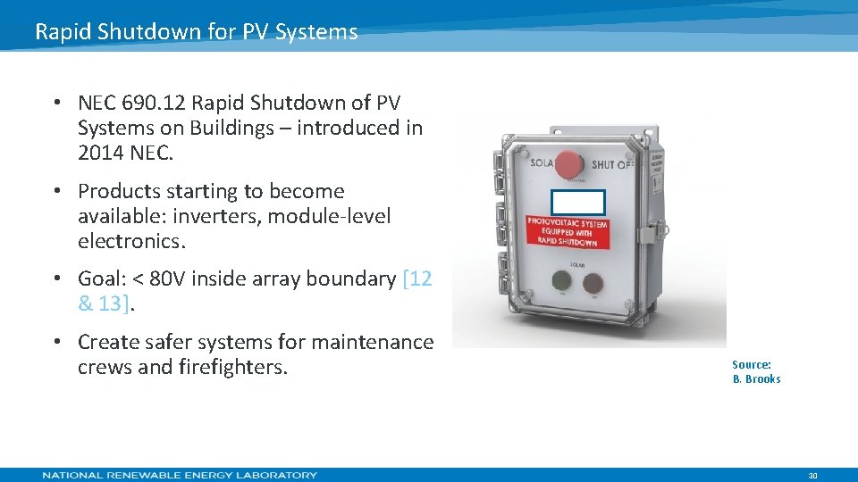 Rapid Shutdown for PV Systems • NEC 690. 12 Rapid Shutdown of PV Systems