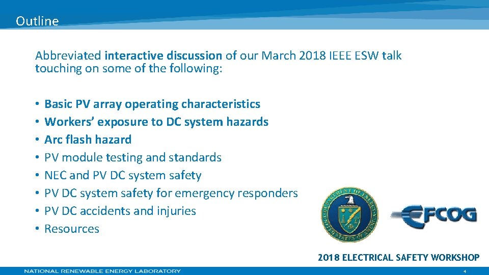 Outline Abbreviated interactive discussion of our March 2018 IEEE ESW talk touching on some