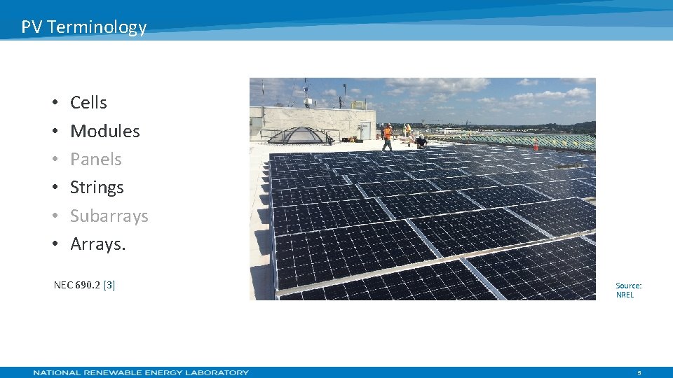 PV Terminology • • • Cells Modules Panels Strings Subarrays Arrays. NEC 690. 2