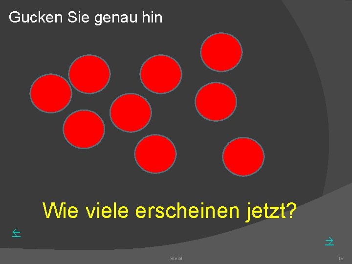 Gucken Sie genau hin Wie viele erscheinen jetzt? Steibl 18 