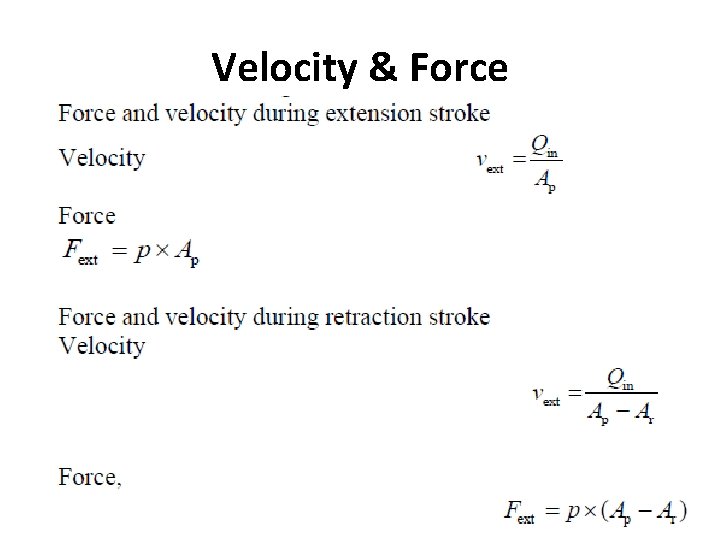 Velocity & Force 