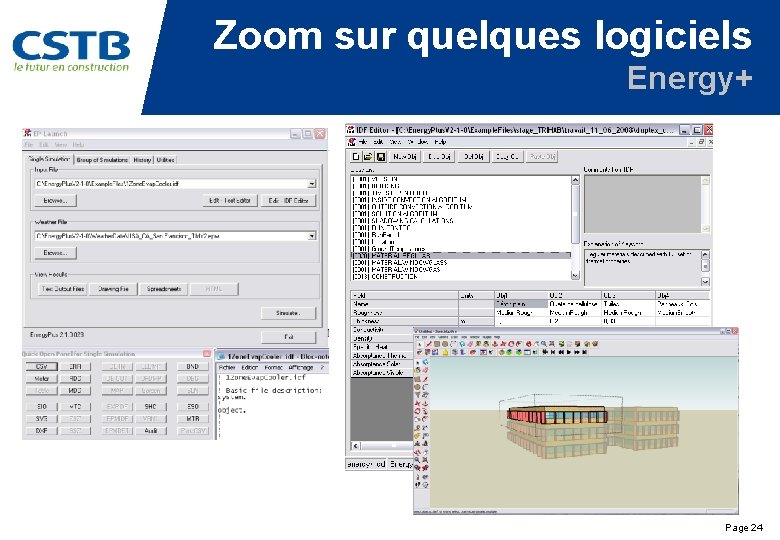 Zoom sur quelques logiciels Energy+ Page 24 