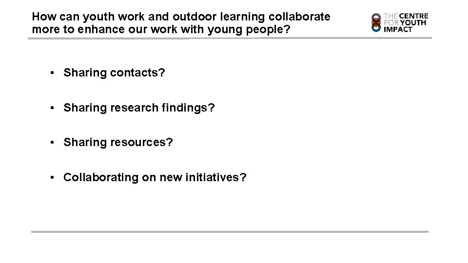 How can youth work and outdoor learning collaborate more to enhance our work with