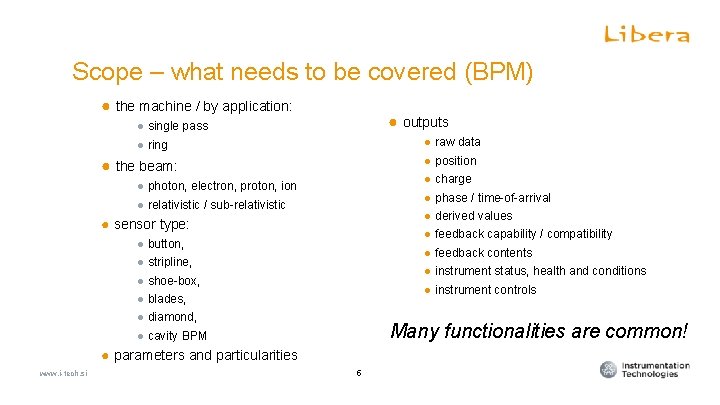 Hadron BPM diagnostics Scope – what needs to be covered (BPM) ● the machine