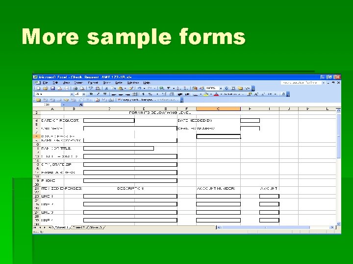 More sample forms 