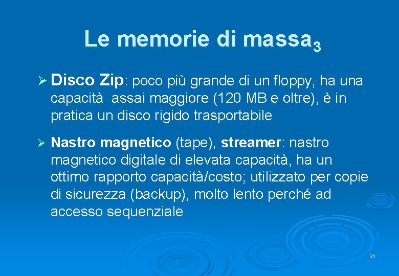 Le memorie di massa 3 Ø Disco Zip: poco più grande di un floppy,