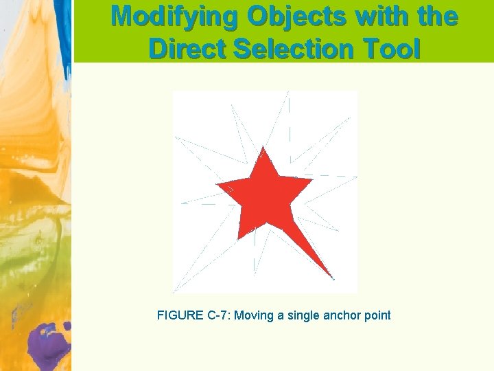 Modifying Objects with the Direct Selection Tool FIGURE C-7: Moving a single anchor point