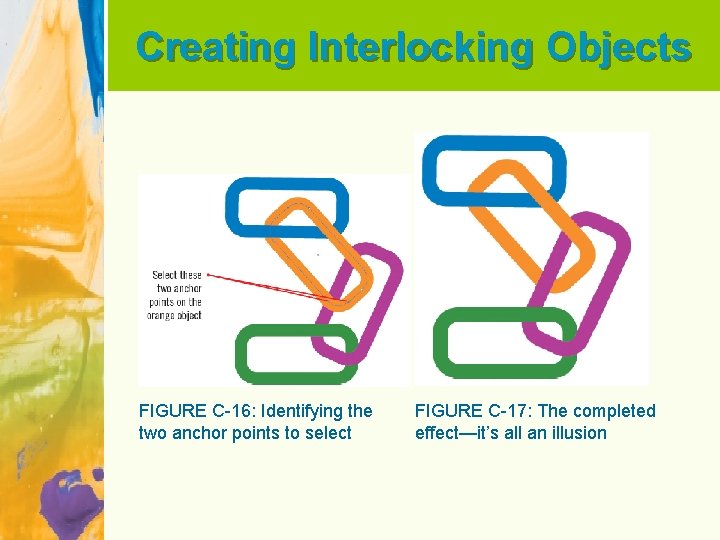 Creating Interlocking Objects FIGURE C-16: Identifying the two anchor points to select FIGURE C-17: