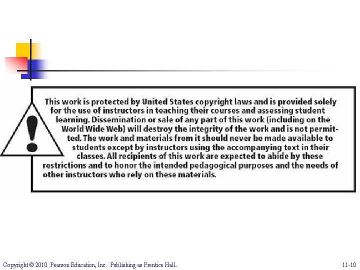 Copyright © 2010 Pearson Education, Inc. Publishing as Prentice Hall. 11 -10 