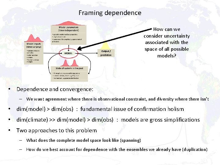 Framing dependence How can we consider uncertainty associated with the space of all possible