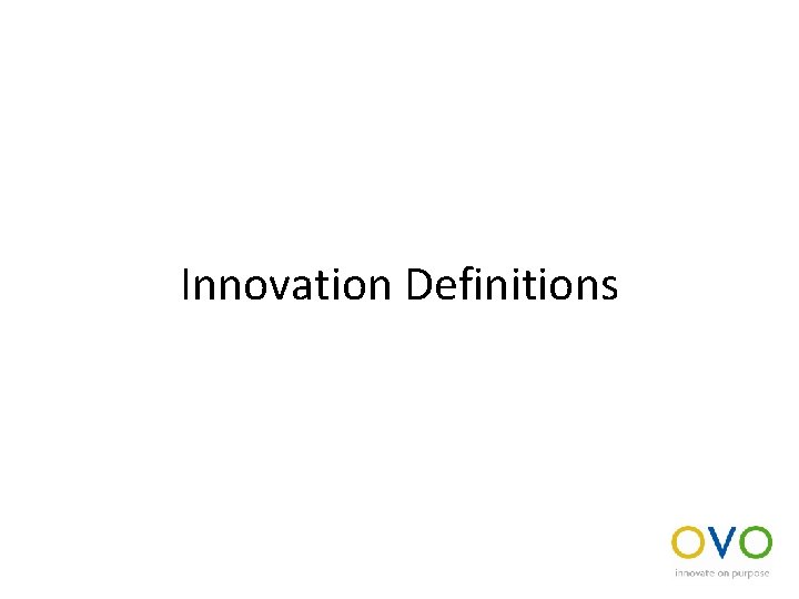 Innovation Definitions 