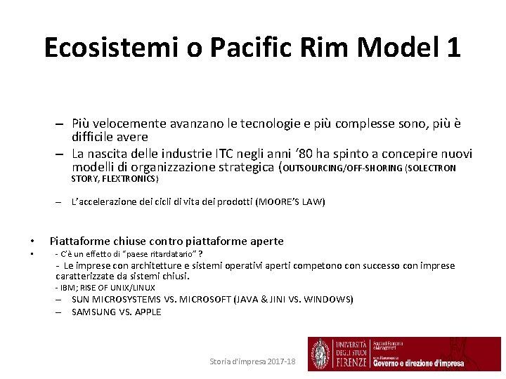 Ecosistemi o Pacific Rim Model 1 – Più velocemente avanzano le tecnologie e più