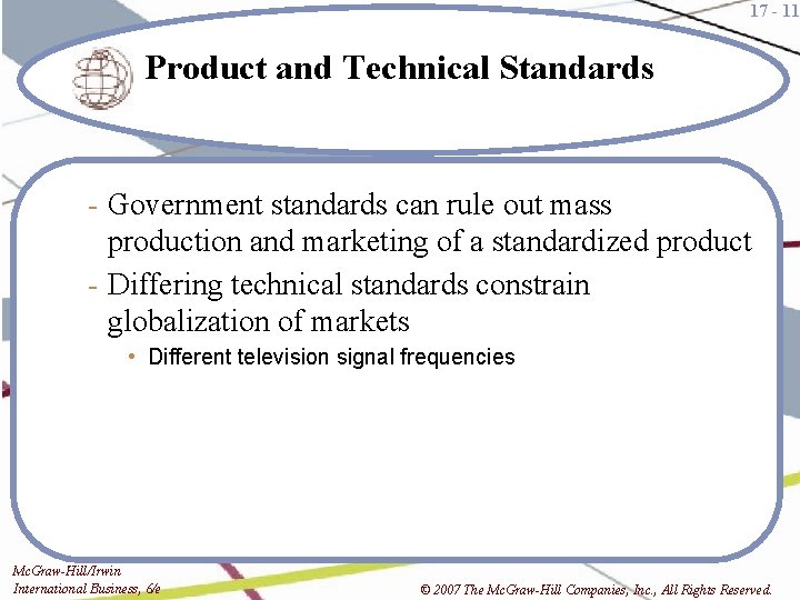 17 - 11 Product and Technical Standards - Government standards can rule out mass