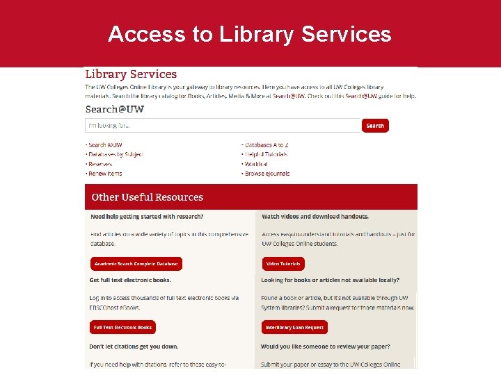 Access to Library Services 