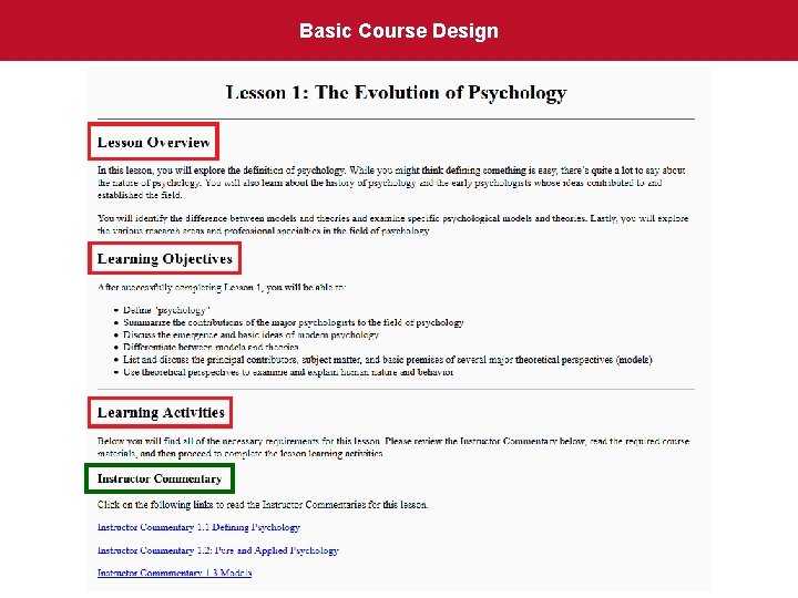 Basic Course Design 