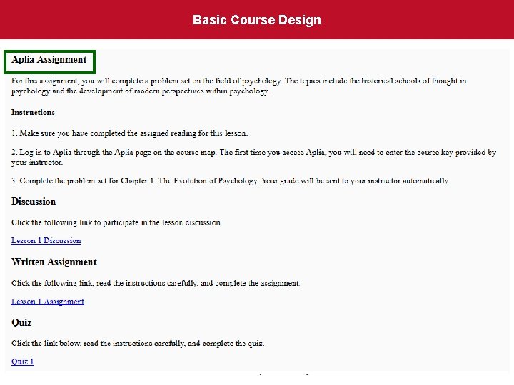 Basic Course Design 