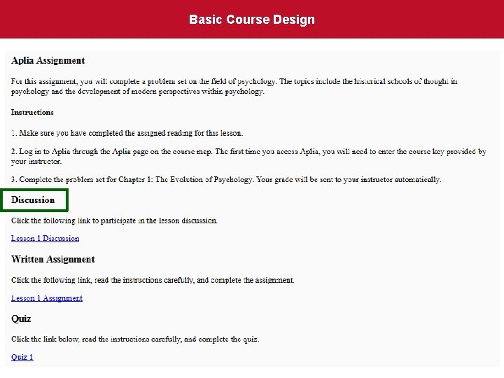 Basic Course Design 