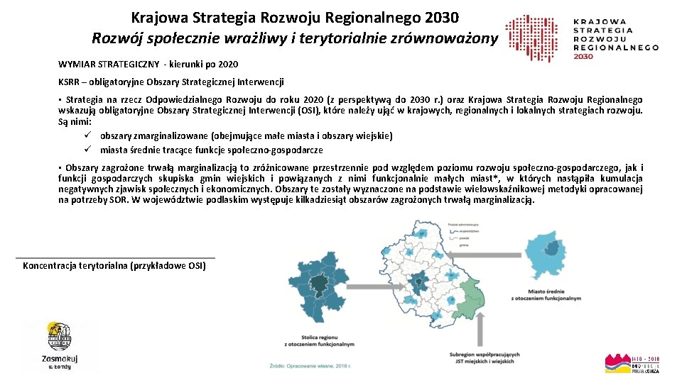 Krajowa Strategia Rozwoju Regionalnego 2030 Rozwój społecznie wrażliwy i terytorialnie zrównoważony WYMIAR STRATEGICZNY -