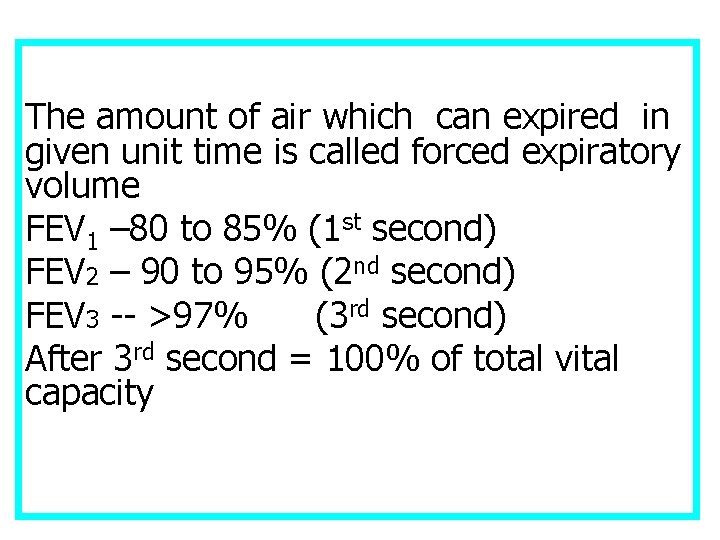 The amount of air which can expired in given unit time is called forced