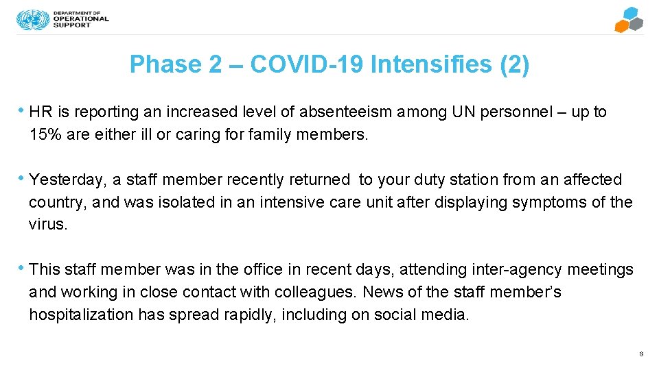Phase 2 – COVID-19 Intensifies (2) • HR is reporting an increased level of