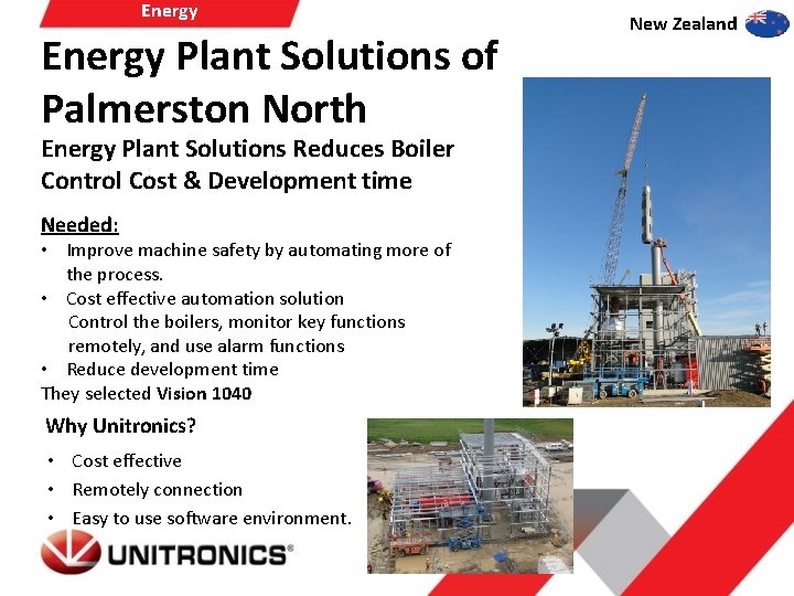 Energy Plant Solutions of Palmerston North Energy Plant Solutions Reduces Boiler Control Cost &