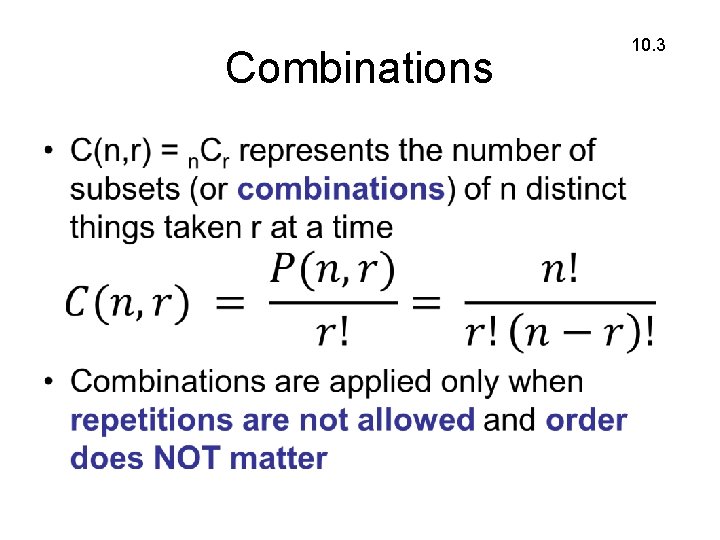 Combinations • 10. 3 