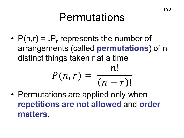 Permutations • 10. 3 