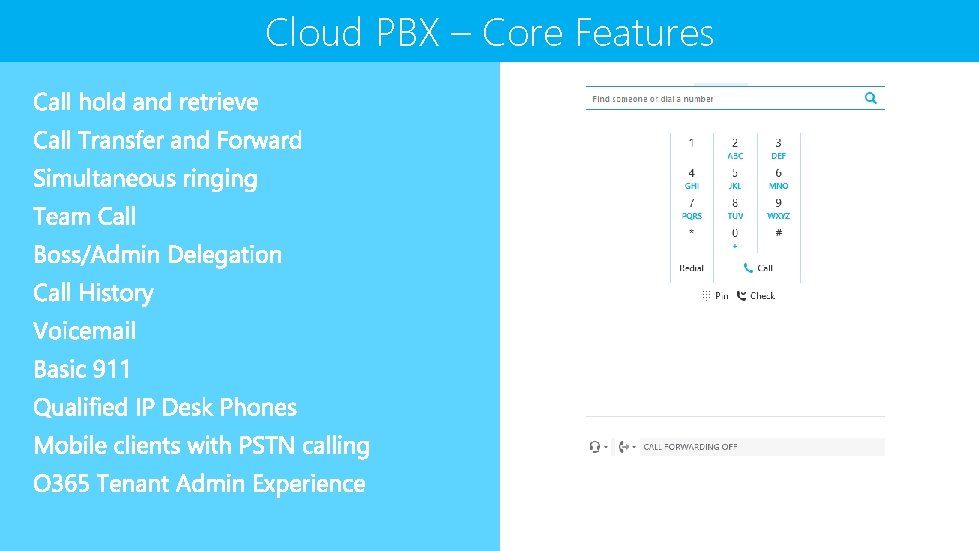 Cloud PBX – Core Features 