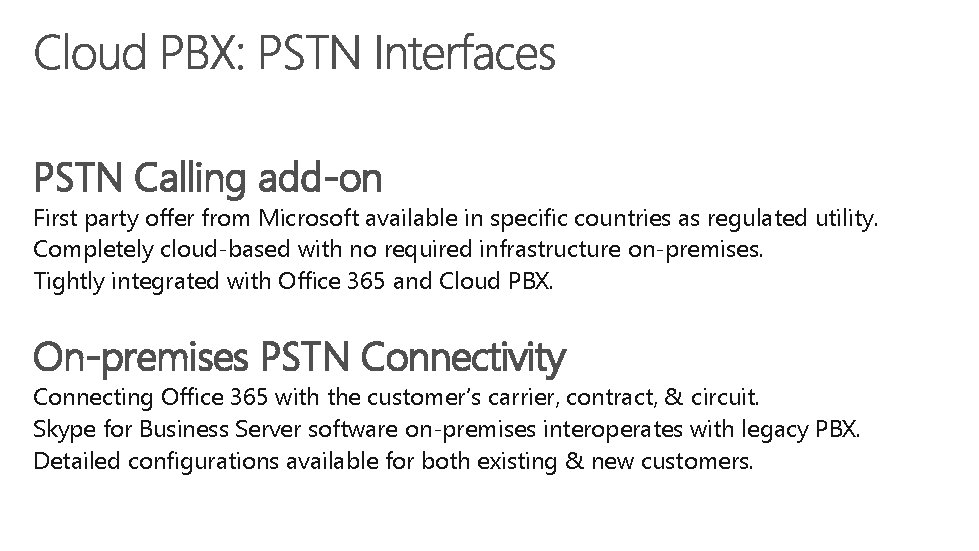 PSTN Calling add-on First party offer from Microsoft available in specific countries as regulated