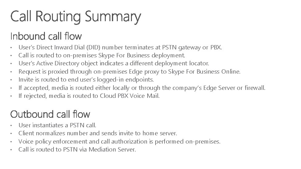  • • User’s Direct Inward Dial (DID) number terminates at PSTN gateway or