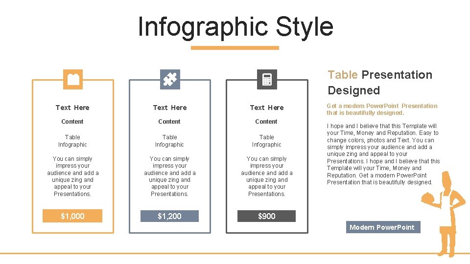 Infographic Style Table Presentation Designed Text Here Content Table Infographic You can simply impress