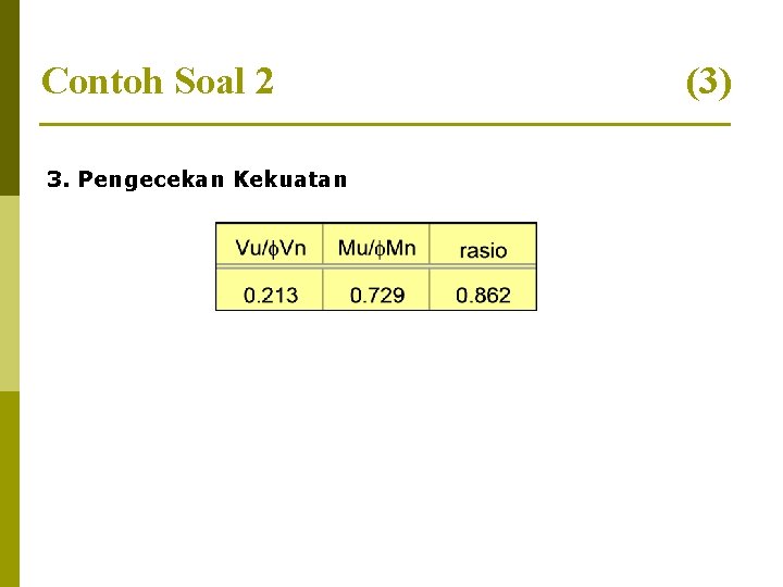 Contoh Soal 2 3. Pengecekan Kekuatan (3) 
