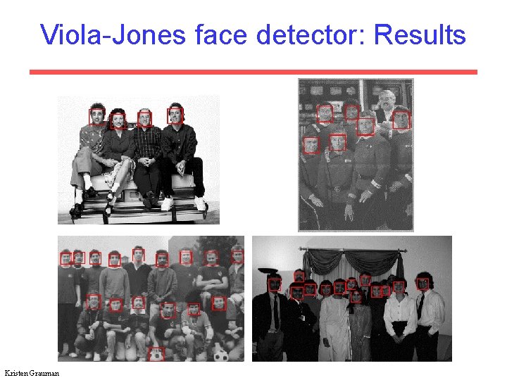 Viola-Jones face detector: Results Kristen Grauman 