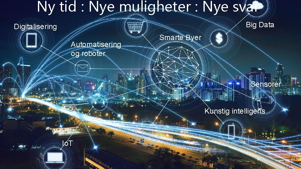 Ny tid : Nye muligheter : Nye svar Big Data Digitalisering Automatisering og roboter