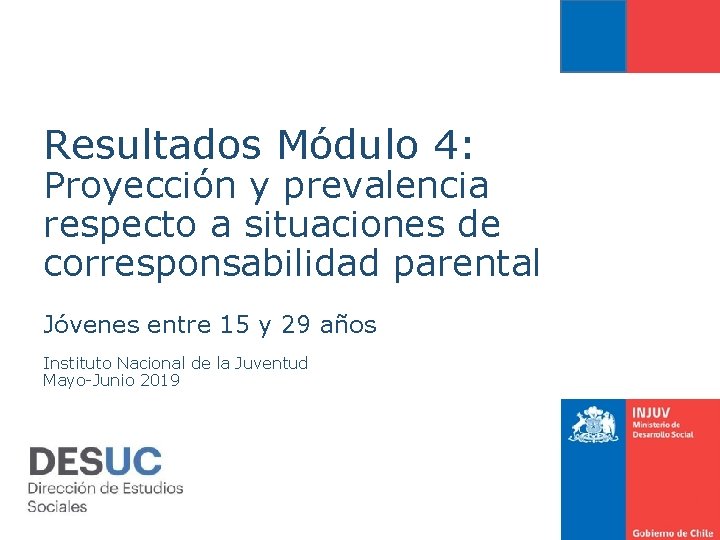 Resultados Módulo 4: Proyección y prevalencia respecto a situaciones de corresponsabilidad parental Jóvenes entre